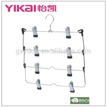 Foldable and multifuctional space saving 4-tier chrome plated metal skirt hanger